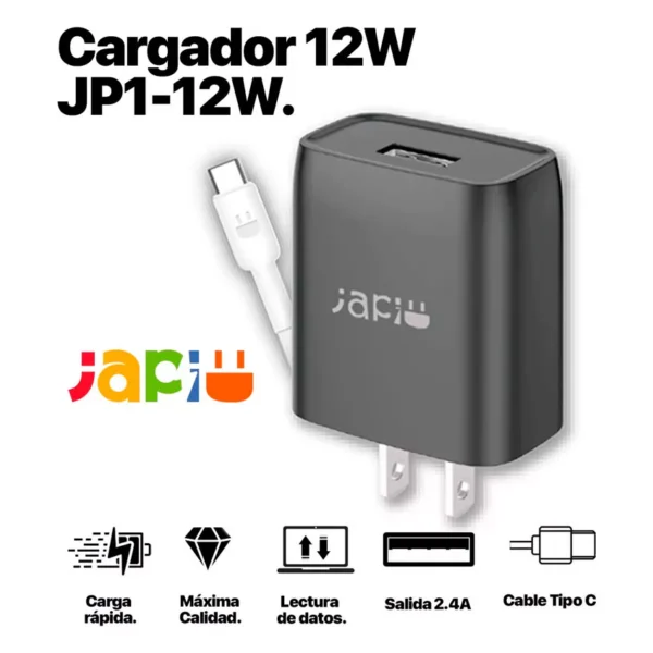 Combo Cargador JAPI Tipo C 12W