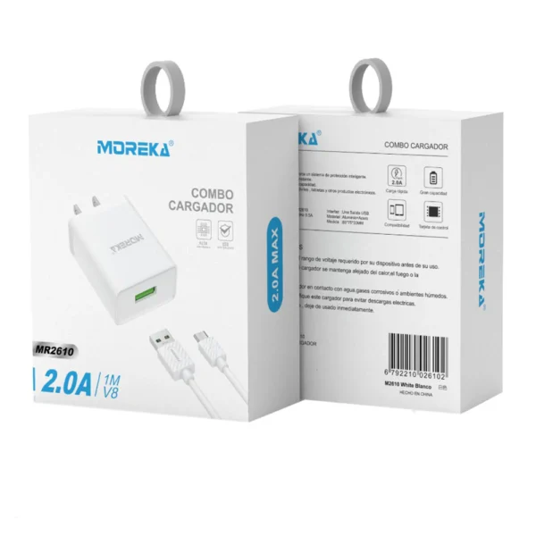 Cargador V8 2.0A Moreka MR2610
