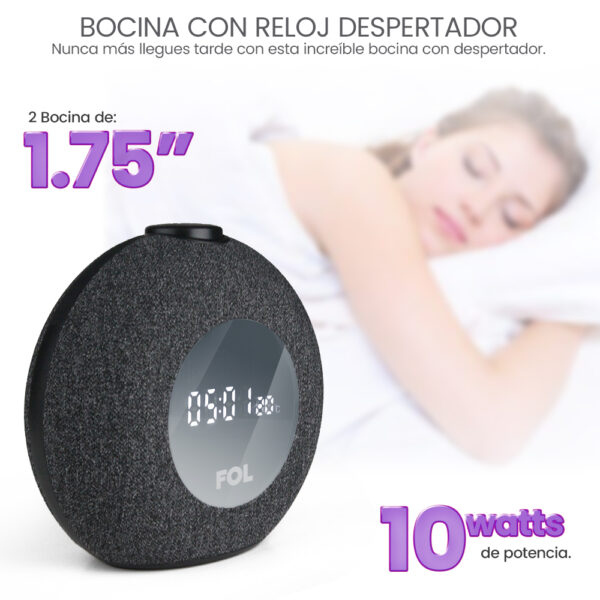 Bocina FOL Con Reloj Despertador FS-R216 - Image 2